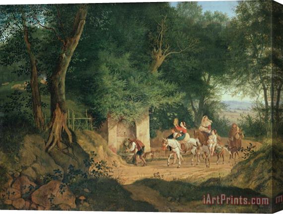 Gustav Karl Ludwig Richter Waldbrunnen Bei Ariccia Stretched Canvas Print / Canvas Art
