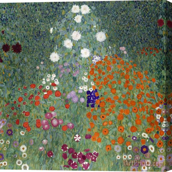 Gustav Klimt Flower Garden Stretched Canvas Painting / Canvas Art