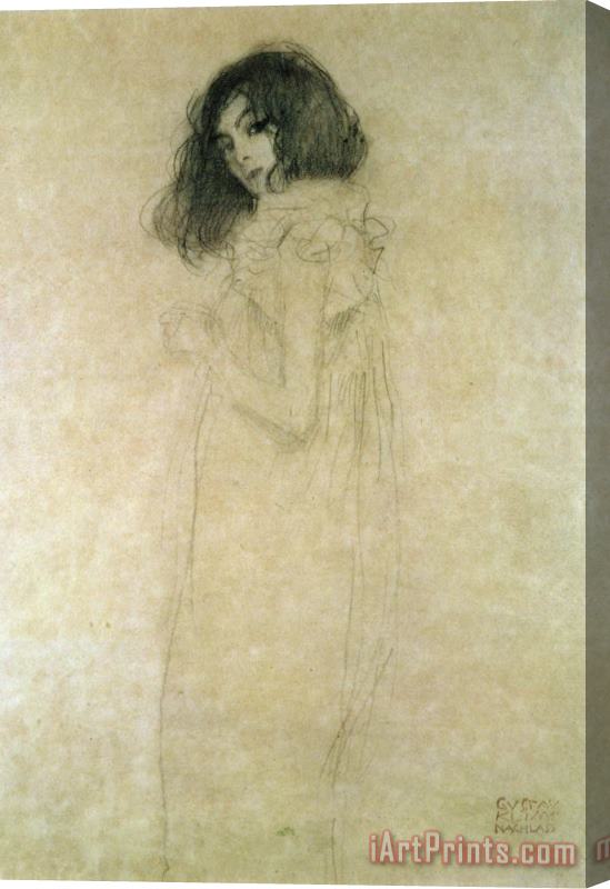 Gustav Klimt Portrait of a young woman Stretched Canvas Print / Canvas Art