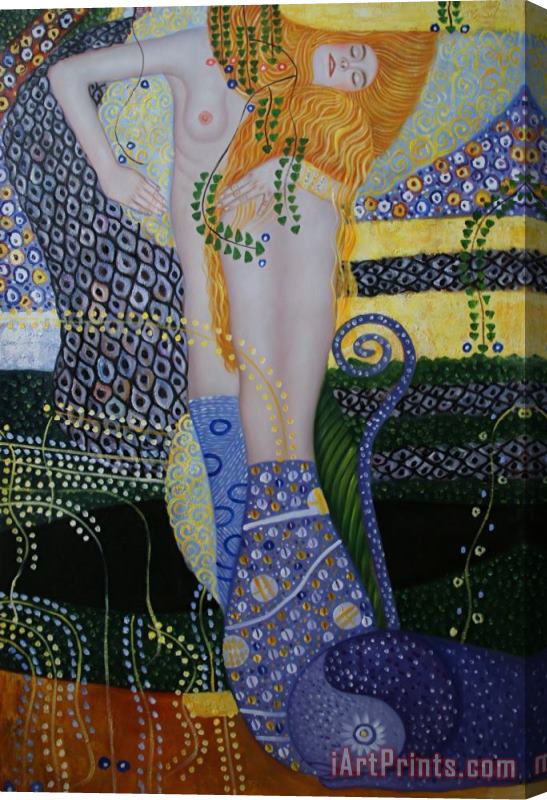 Gustav Klimt Sea Serpents Stretched Canvas Print / Canvas Art
