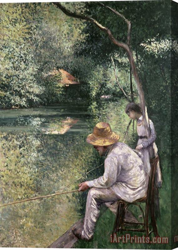 Gustave Caillebotte Angling Stretched Canvas Print / Canvas Art
