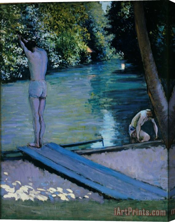 Gustave Caillebotte Bather about to plunge into the River Yerres Stretched Canvas Painting / Canvas Art
