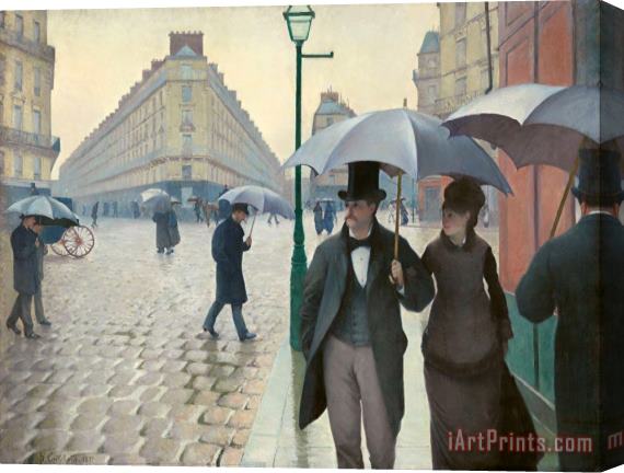 Gustave Caillebotte Paris Street Rainy Day Stretched Canvas Painting / Canvas Art