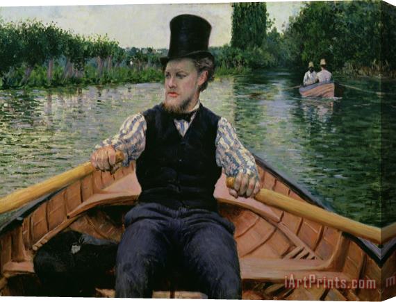 Gustave Caillebotte Rower in a Top Hat Stretched Canvas Painting / Canvas Art