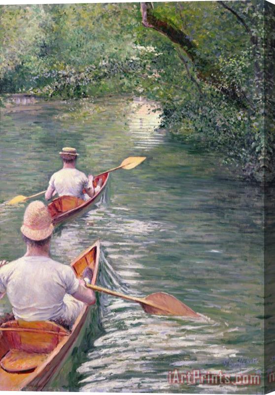Gustave Caillebotte The Canoes Stretched Canvas Painting / Canvas Art