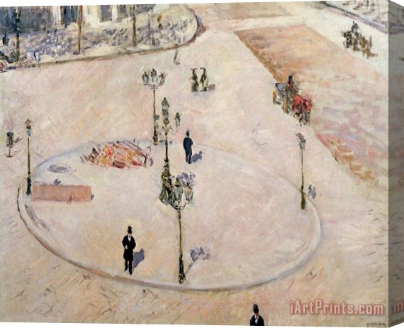 Gustave Caillebotte Traffic Island On Boulevard Haussmann Stretched Canvas Print / Canvas Art