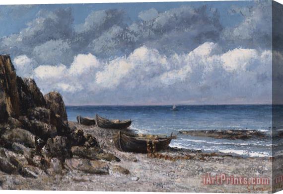 Gustave Courbet Boats At St Aubain Stretched Canvas Print / Canvas Art