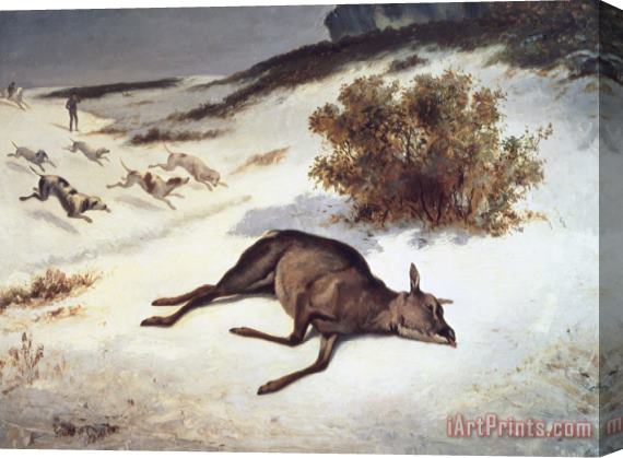 Gustave Courbet Hind Forced Down In The Snow Stretched Canvas Print / Canvas Art