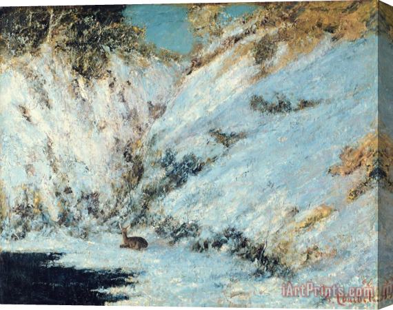 Gustave Courbet Snowy Landscape Stretched Canvas Painting / Canvas Art