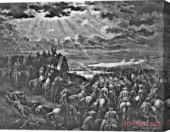 Gustave Dore Biblical Battle Scene Engraving Stretched Canvas Painting / Canvas Art
