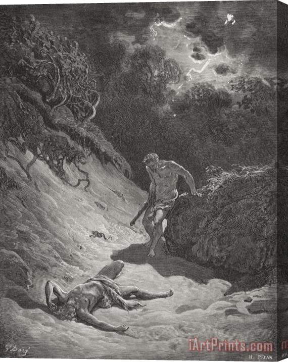 Gustave Dore The Death Of Abel Stretched Canvas Print / Canvas Art