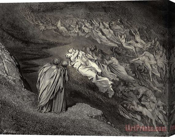 Gustave Dore The Inferno, Canto 5, Lines 105106 “love Brought Us to One Death Caina Waits The Soul, Who Spilt Our Life.” Stretched Canvas Print / Canvas Art