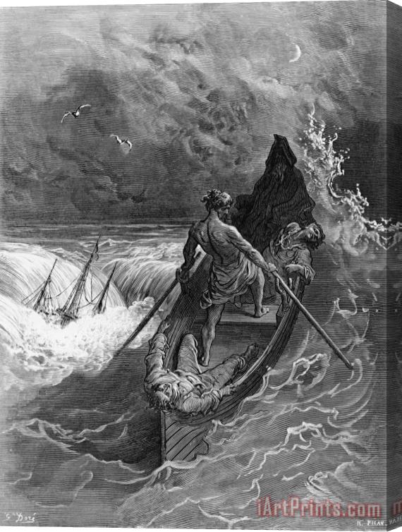 Gustave Dore The Pilot Faints Scene From 'the Rime Of The Ancient Mariner' By S.t. Coleridge Stretched Canvas Print / Canvas Art