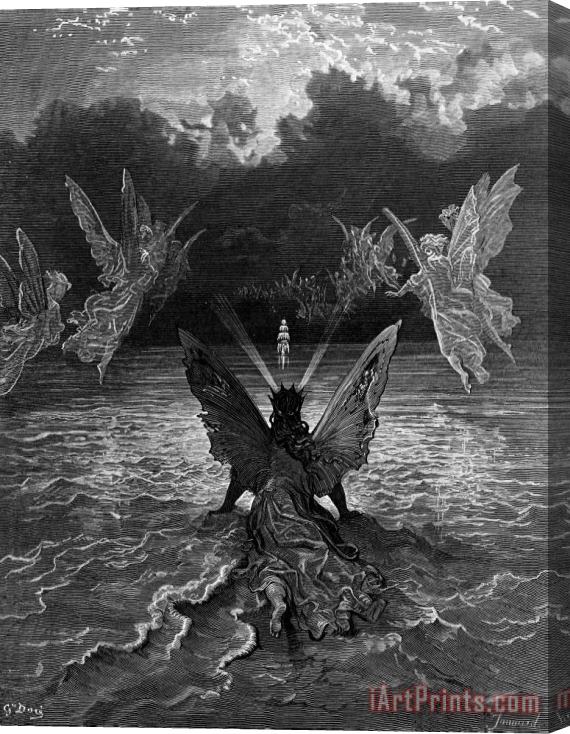 Gustave Dore The Ship Continues To Sail Miraculously Moved By A Troupe Of Angelic Spirits Stretched Canvas Painting / Canvas Art