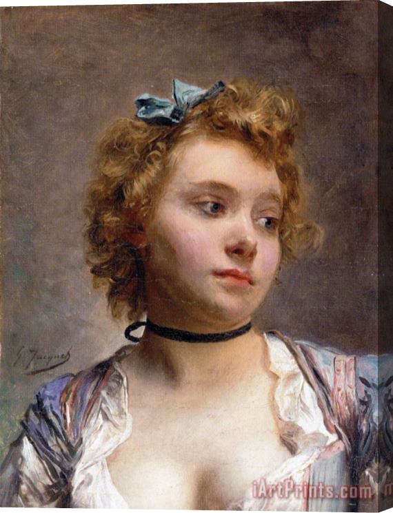 Gustave Jean Jacquet Portrait of The Artist's Wife Stretched Canvas Painting / Canvas Art
