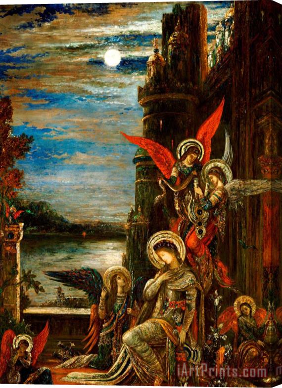 Gustave Moreau St Cecilia The Angels Announcing Her Coming Martyrdom Stretched Canvas Print / Canvas Art