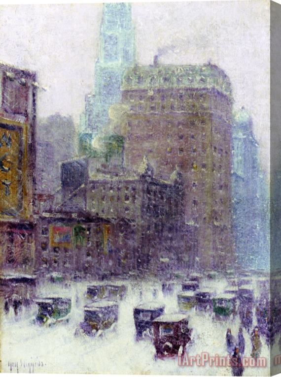 Guy Carleton Wiggins Broadway Winter Stretched Canvas Painting / Canvas Art