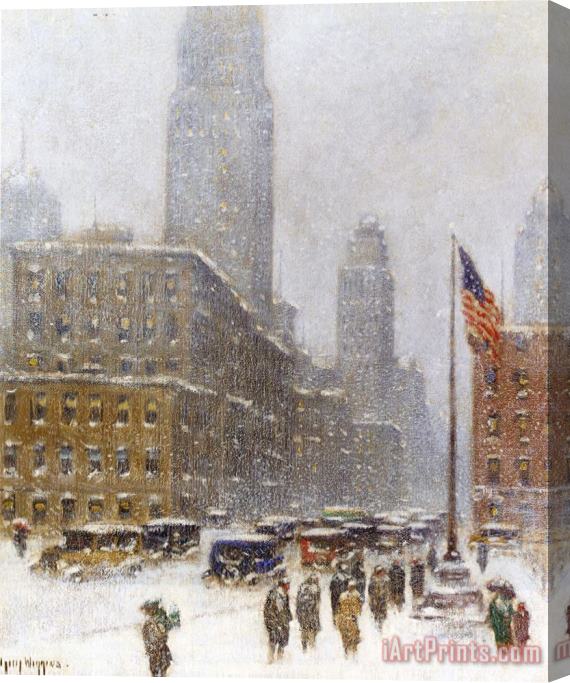 Guy Carleton Wiggins Empire State Building, Winter Stretched Canvas Painting / Canvas Art
