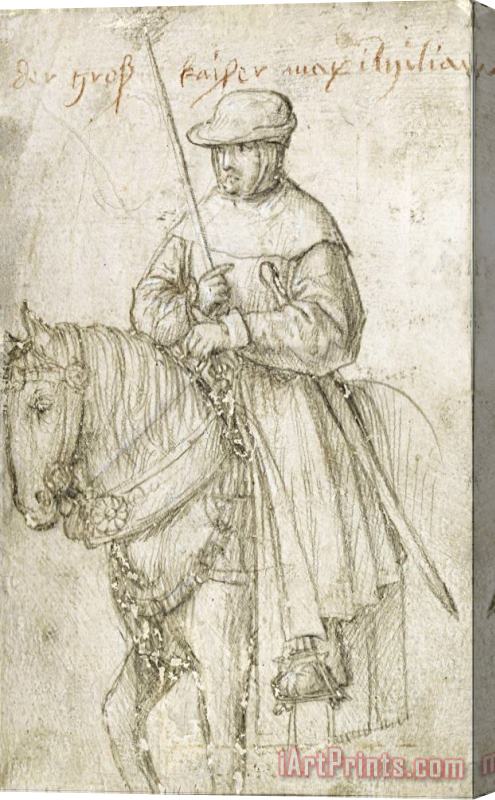 H. d. A Holbein Kaiser Maximilian I in Travel Dress on Horseback Stretched Canvas Print / Canvas Art
