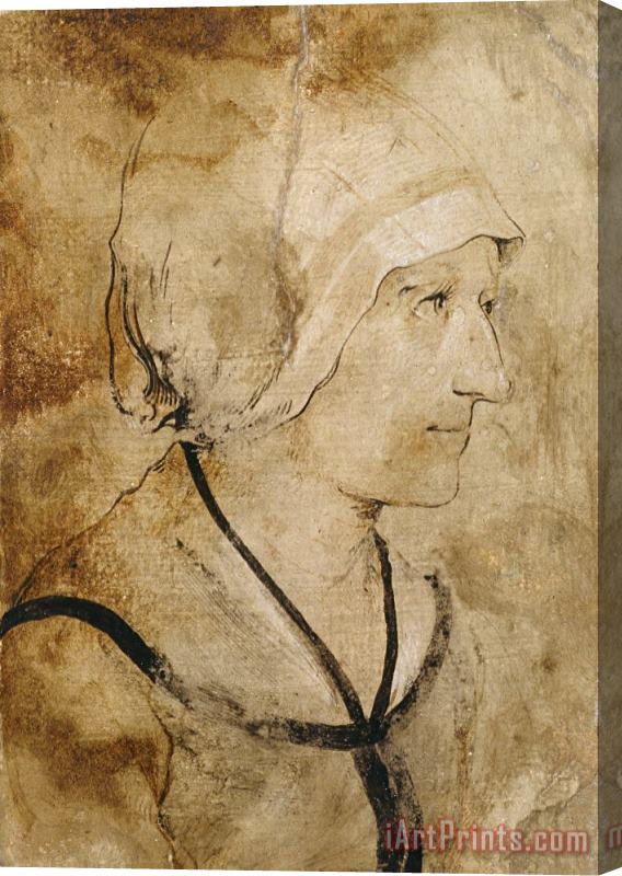 H. d. A Holbein Portrait of a Wife of an Unknown Stonemason Stretched Canvas Print / Canvas Art