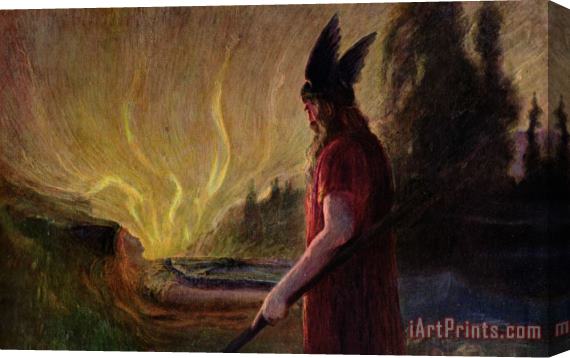 H Hendrich Odin leaves as the flames rise Stretched Canvas Print / Canvas Art