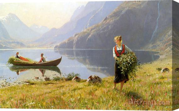 Hans Dahl On The Banks of The Fjord Stretched Canvas Painting / Canvas Art