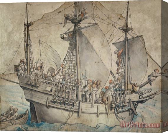 Hans Holbein d. J. Ship with Revelling Sailors Stretched Canvas Print / Canvas Art