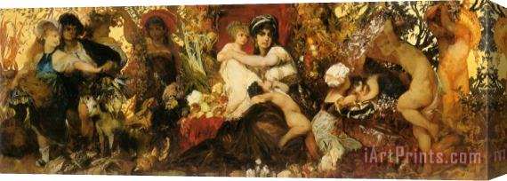 Hans Makart Abundantia The Gifts of The Earth Stretched Canvas Painting / Canvas Art