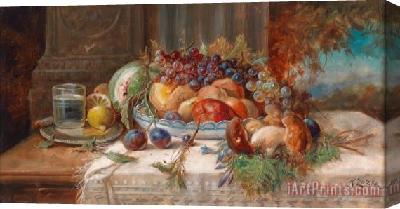 Hans Zatzka Still Life with Fruit Stretched Canvas Painting / Canvas Art