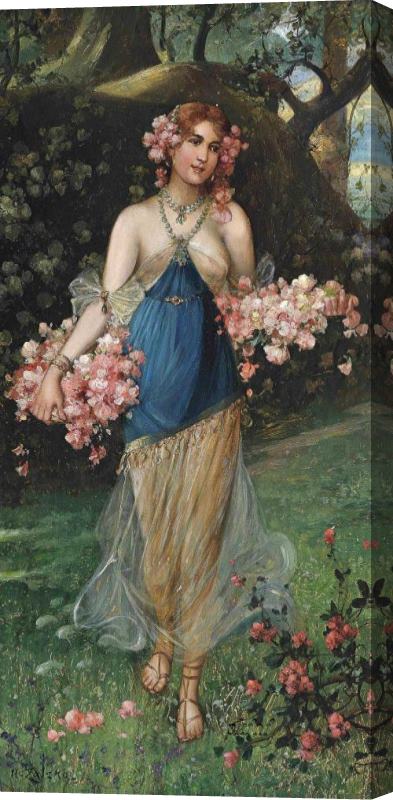 Hans Zatzka The Maidens of Spring Stretched Canvas Painting / Canvas Art