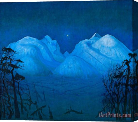 Harald Sohlberg Winter Night in The Mountains Stretched Canvas Print / Canvas Art