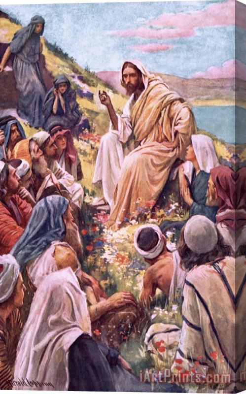 Harold Copping The Sermon On The Mount Stretched Canvas Print / Canvas Art