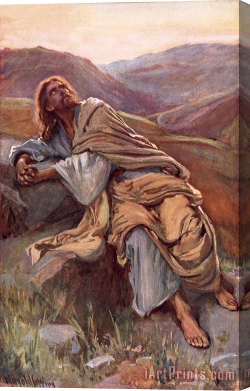 Harold Copping The Temptation Of Christ Stretched Canvas Painting / Canvas Art