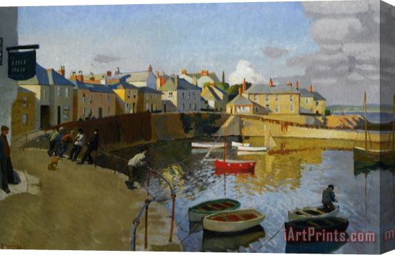 Harold Harvey A View of Mousehole Stretched Canvas Print / Canvas Art