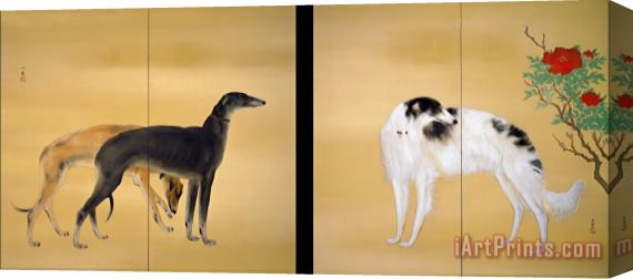 Hashimoto Kansetsu Dogs From Europe Stretched Canvas Painting / Canvas Art