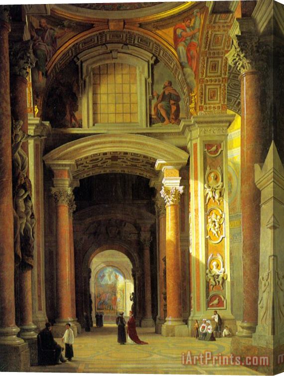 Heinrich Hansen Interior of St. Peters, Rome Stretched Canvas Print / Canvas Art