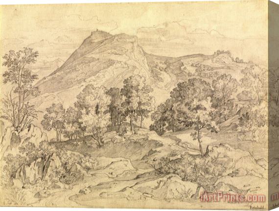 Heinrich Reinhold A View of Civitella From The Serpentara Next to Olevano Stretched Canvas Print / Canvas Art