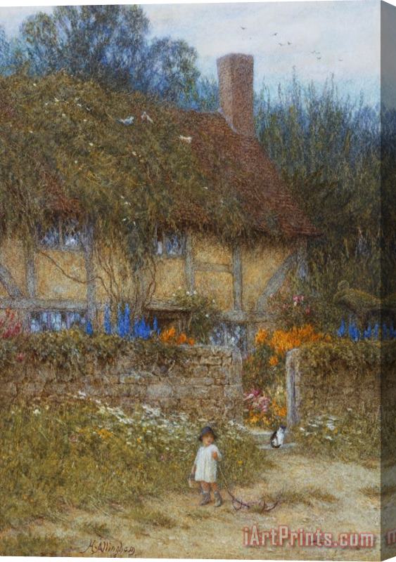 Helen Allingham A Cottage near Godalming Surrey Stretched Canvas Print / Canvas Art