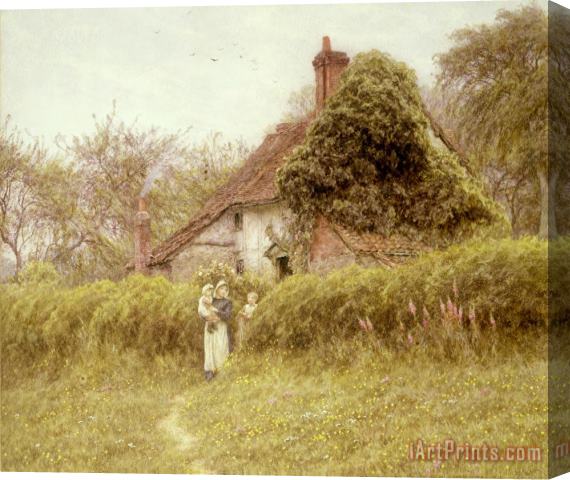 Helen Allingham Cottage at Pinner Middlesex Stretched Canvas Print / Canvas Art