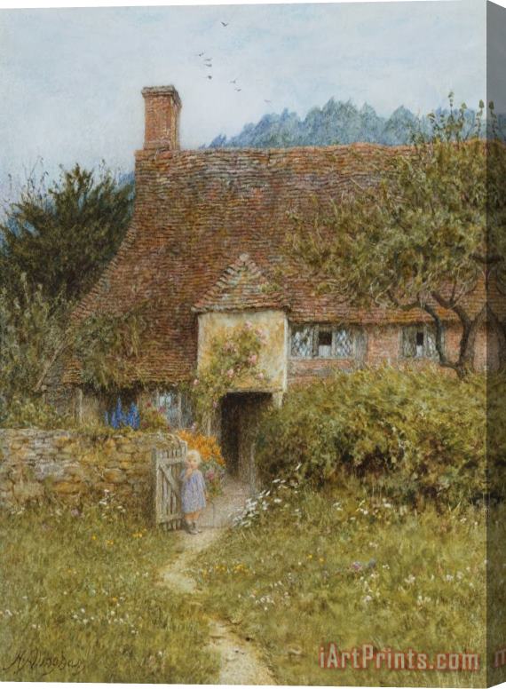 Helen Allingham Old Cottage Witley Stretched Canvas Print / Canvas Art