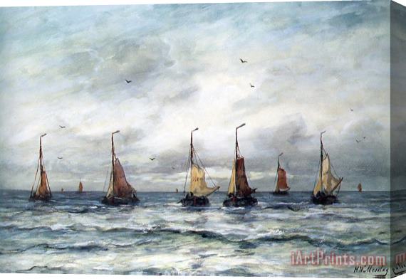 Hendrik Willem Mesdag A Fishing Fleet Stretched Canvas Print / Canvas Art