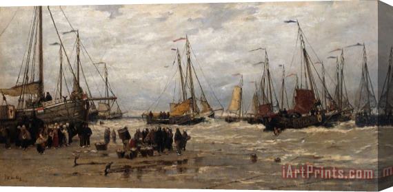 Hendrik Willem Mesdag Pinks in The Breakers Stretched Canvas Print / Canvas Art