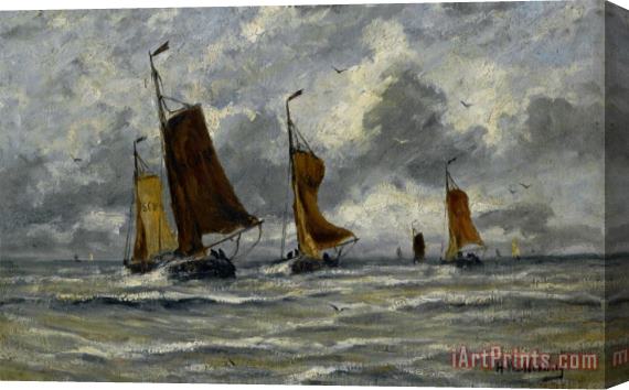 Hendrik Willem Mesdag Ships at Full Sea Stretched Canvas Painting / Canvas Art