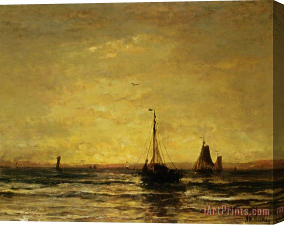 Hendrik Willem Mesdag The Return of The Fleet at Sunset Stretched Canvas Painting / Canvas Art