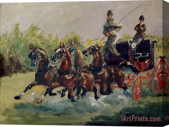 Henri de Toulouse-Lautrec Alphonse De Toulouse Lautrec Monfa (1838 1913) Driving His Mail Coach in Nice Stretched Canvas Print / Canvas Art