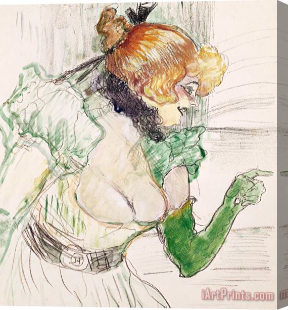 Henri de Toulouse-Lautrec Artist With Green Gloves - Singer Dolly From Star At Le Havre Stretched Canvas Painting / Canvas Art
