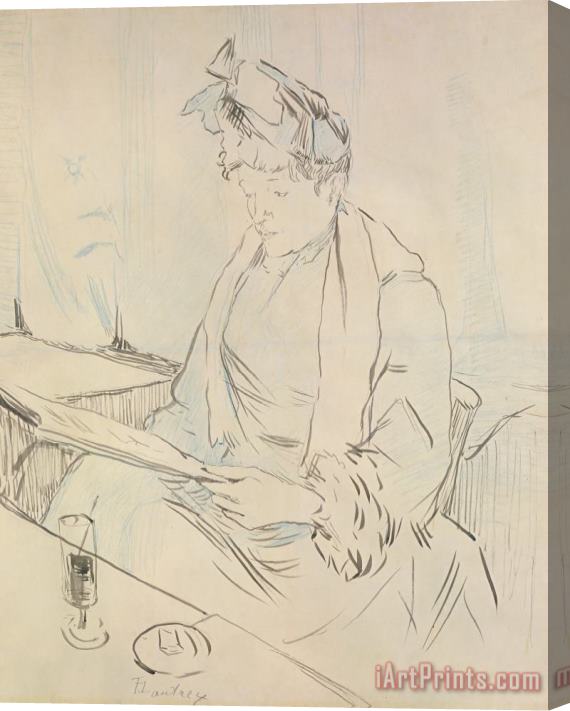 Henri de Toulouse-Lautrec At The Cafe Stretched Canvas Painting / Canvas Art