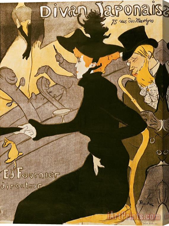 Henri de Toulouse-Lautrec Poster advertising Le Divan Japonais Stretched Canvas Painting / Canvas Art