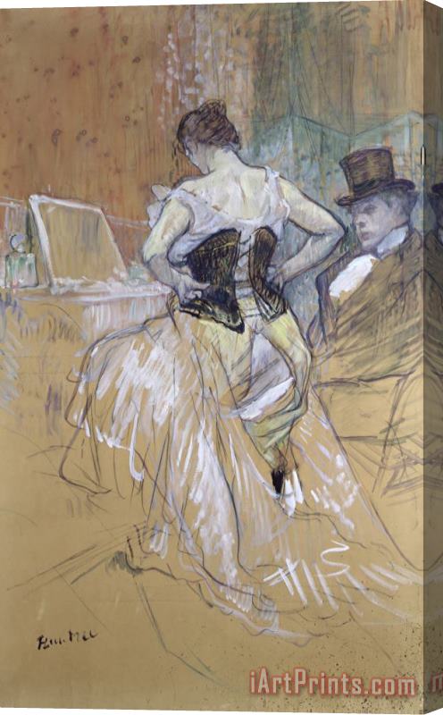 Henri de Toulouse-Lautrec Woman at Her Toilet, Study for 'elles' Stretched Canvas Print / Canvas Art