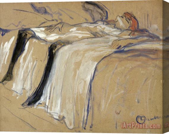 Henri de Toulouse-Lautrec Woman Lying On Her Back Stretched Canvas Painting / Canvas Art